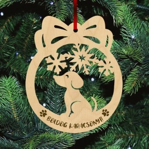Fa karácsonyfadísz - Kutyus